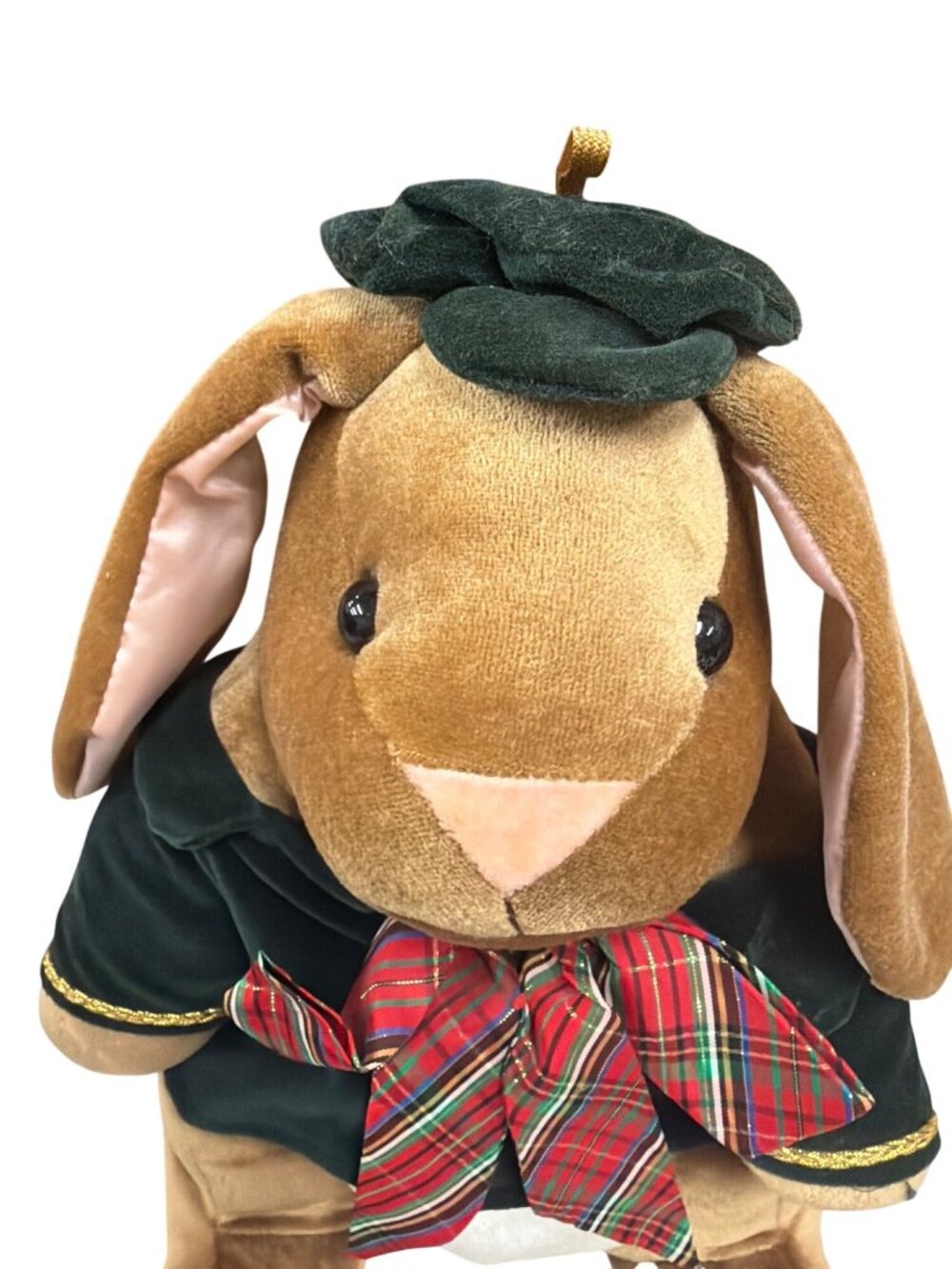 Vintage 1985 Toys"R"Us Rabbit Ears Plush Bunny With Green Outfit & Plaid Bow Tie - Picture 2 of 7